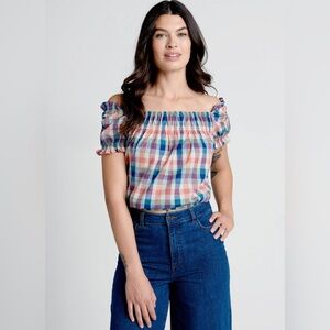 ModCloth Smocked Crop Top Summer Madras